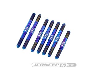 JConcepts B74.2, 3.5mm Fin Titanium Turnbuckle Set, Blue - 7pc (Fits Team Associated B74.1, B74.2)