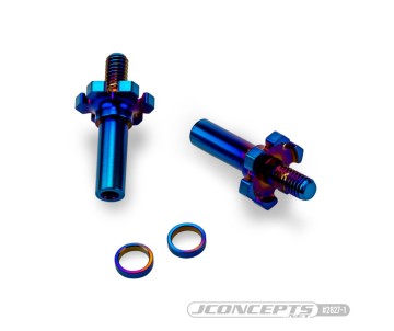 JConcepts - adjustable RC10B7 | RC10B7D titanium front axle, 2pc - burnt blue 