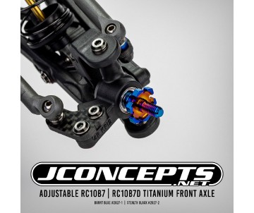 JConcepts - adjustable RC10B7 | RC10B7D titanium front axle, 2pc - stealth black 