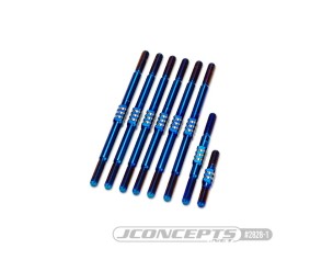 JConcepts RC10T Fin Titanium Turnbuckle set, 8pc - burnt blue 