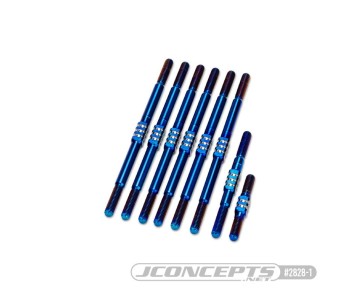 JConcepts RC10T Fin Titanium Turnbuckle set, 8pc - burnt blue 