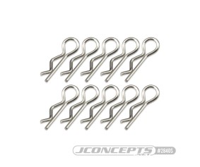 JConcepts compact / angled body clips, silver, 10pc