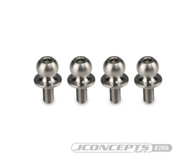 JConcepts Titanium Clod Buster | Regulator ladder bar pivot screw - 8 x 9 x 4mm ball-stud, 4pc