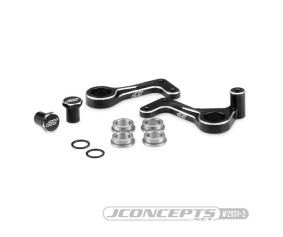 JConcepts RC10T Aluminum Steering Bellcranks - Black - Fits Team Associated RC10T