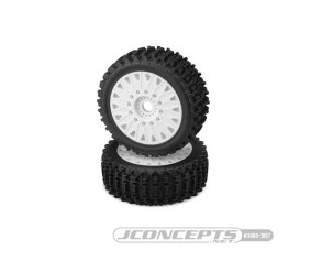 JConcepts Magma - yellow compound, pre-mounted on white #3395 wheels (12 & 17mm adaptors included)
