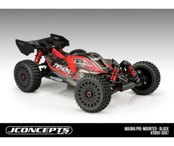 JConcepts Magma - yellow compound, pre-mounted on white #3395 wheels (12 & 17mm adaptors included)