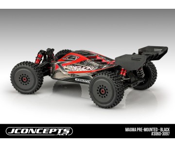 JConcepts Magma - yellow compound, pre-mounted on white #3395 wheels (12 & 17mm adaptors included)