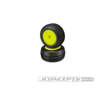 JConcepts Carvers - green compound - pre-mounted, yellow wheels (Fits - Losi Mini-T 2.0)