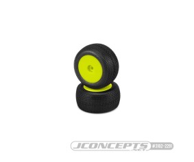 JConcepts Sprinter - green compound - pre-mounted, yellow wheels (Fits - Losi Mini-T 2.0)