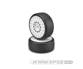 JConcepts Speed Claw - platinum compound, belted, pre-mounted on white #3395 wheels