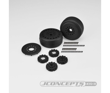 JConcepts Speed Claw - platinum compound, belted, pre-mounted on black #3395 wheels