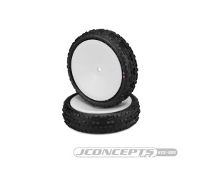JConcepts Swaggers, pink compound - pre-mounted on 3376W wheels (Fits - 2wd front buggy w/ 12mm hex)