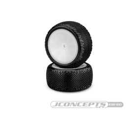 JConcepts Pin Swag - Pink Compound - Pre-Mounted on 3348White Wheels. Fits – 1/10th Rear 2wd and 4wd Vehicles