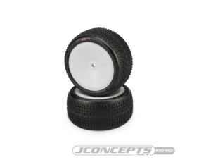 JConcepts Twin Pins, pink compound - pre-mounted on 3348W wheels (Fits - 2wd rear buggy w/ 12mm hex)