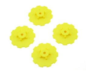 JConcepts Hazard - SC10.2 / SC10 4x4 - wheel dish - 4pc. - (yellow) - fits 3344 wheel
