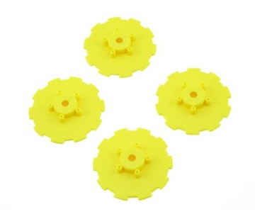 JConcepts Hazard - SC10.2 / SC10 4x4 - wheel dish - 4pc. - (yellow) - fits 3344 wheel