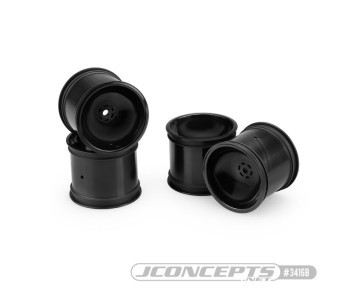 JConcepts Super Dish Rustler Stampede 2.2” Rear Wheel - Black - 4pc Fits Traxxas Rustler Stampede Rear