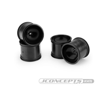 JConcepts Super Dish Rustler Stampede 2.2” Front Wheel - Black - 4pc Fits Traxxas Rustler Stampede Front