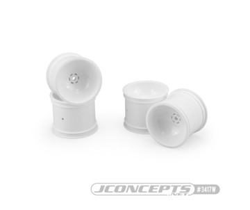 JConcepts Super Dish Rustler Stampede 2.2” Front Wheel - White - 4pc Fits Traxxas Rustler Stampede Front