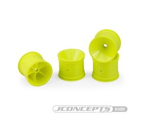 JConcepts Mono RC10T, T2, T3, GT Front Wheel - Yellow - 4pc Fits RC10T, T2, T3, GT