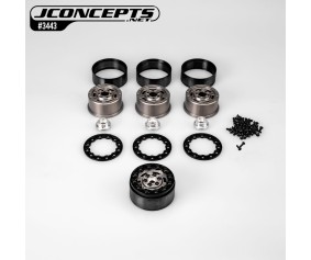 JConcepts Ballistic 2.0 crawler wheel, gray w/ black bead lock (Fits – 1.9