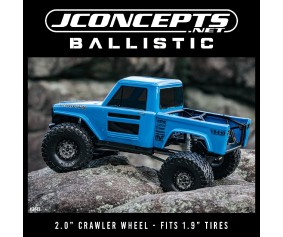 JConcepts Ballistic 2.0 crawler wheel, gray w/ black bead lock (Fits – 1.9