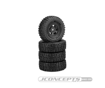JConcepts Landmines - Green Compound - Pre-Mounted, Black #3431B Glide 5 Wheel (Fits - SCX24)