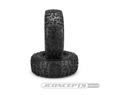 JConcepts Landmines - SCX6 Tire, Green Compound - Pre-Mounted On 3436B Hazard Wheels