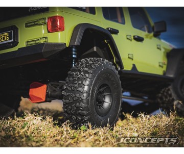 JConcepts Landmines - SCX6 Tire, Green Compound - Pre-Mounted On 3436B Hazard Wheels