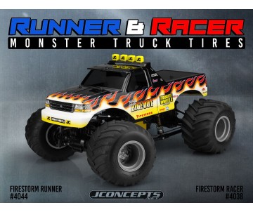 JConcepts Firestorm Runner - Monster Truck Tire, Gold Compound (Fits - JConcepts #3377 Wheels) JConcepts Firestorm Runner - Monster Truck Tire, Gold Compound (Fits - JConcepts #3377 Wheels)
