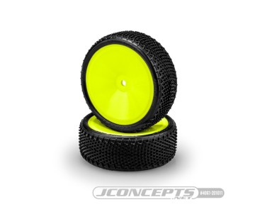 Jconcepts - Fuzz Bite LP (wide) 2wd front - pre-mounted on 3347Y wheels (Fits – 2wd buggy front)