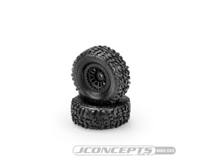 JConcepts Landmines Pre-Mounted On #3446 Wheel - Black - Green Compound Fits Traxxas TRX4M