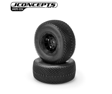 JConcepts Subcultures 2 - green compound, pre-mounted on #3350B Hazard wheels (Fits - Slash F, Slash Modified F) 