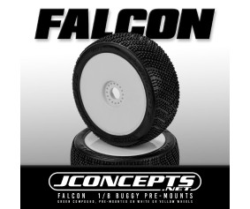 JConcepts Falcon - green compound, pre-mounted on 3357W wheels (Fits – JC #3357 1/8th buggy wheel)