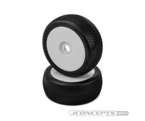 JConcepts Dirt Bite - green compound, pre-mounted on 3357W wheels (Fits – JC #3357 1/8th buggy wheel)