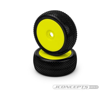 JConcepts Arina - green compound, pre-mounted on 3357Y wheels (Fits – JC #3357 1/8th buggy wheel)