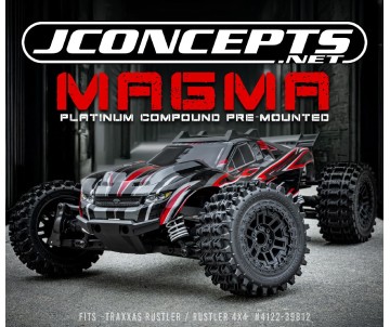 JConcepts Magma - platinum compound (pre-mounted on #3456 Shuttle wheel for Traxxas Rustler / Rustler 4x4)