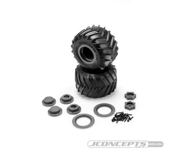 JConcepts Racer - blue compound (pre-mounted on #3455G Mini Tribute wheel for Losi Mini LMT)