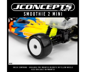 JConcepts Smoothie 2 Mini - green compound, pre-mounted, white wheels (Fits - Mini B, Mini-T rear)