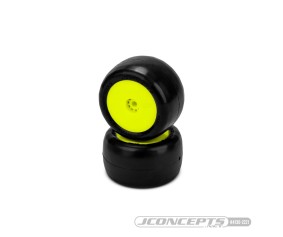 JConcepts Smoothie 2 Mini - green compound, pre-mounted, yellow wheels (Fits - Mini B, Mini-T rear)