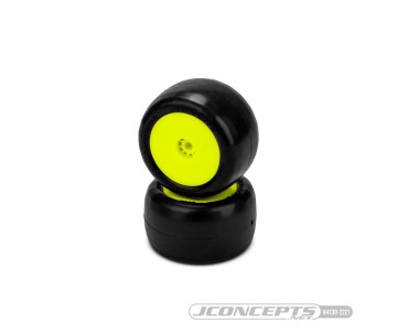 JConcepts Smoothie 2 Mini - green compound, pre-mounted, yellow wheels (Fits - Mini B, Mini-T rear)