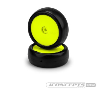 JConcepts Smoothie 2 Mini - green compound, pre-mounted, yellow wheel (Fits - Mini B front| Mini-T dirt oval)