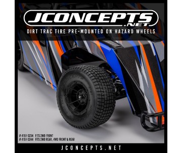 JConcepts Dirt Trac - green compound, pre-mounted on #3350B Hazard wheels (Fits - Slash F, Slash Modified F) 
