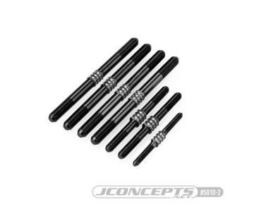 JConcepts Tekno NB48 2.1 Fin Titanium Turnbuckle Set - Stealth Black (7)