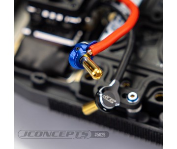 JConcepts battery plug pull set, w/plugs, blue + and black – (Fits – most all standard wire electrical)
