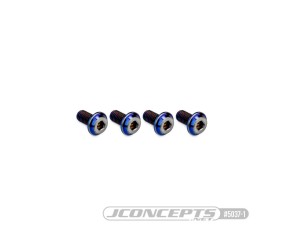 JConcepts 3x6mm Top Hat Titanium Screw (Screw Applications With 3mm) - Burnt Blue (4)
