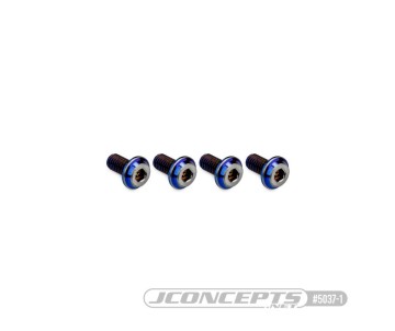 JConcepts 3x6mm Top Hat Titanium Screw (Screw Applications With 3mm) - Burnt Blue (4)
