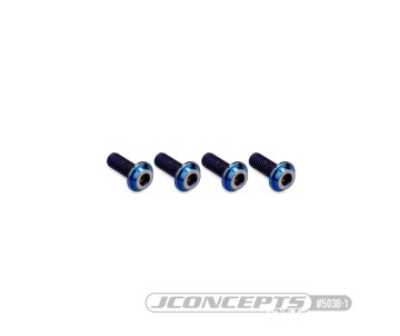 JConcepts 3x8mm Top Hat Titanium Screw (Screw Applications With 3mm) - Burnt Blue (4)