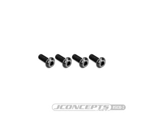 JConcepts 3x8mm Top Hat Titanium Screw (Screw Applications With 3mm) - Stealth Black (4)