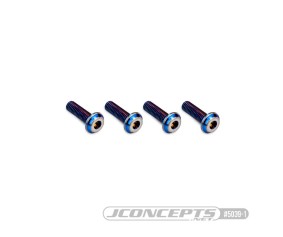 JConcepts 3x10mm Top Hat Titanium Screw (Screw Applications With 3mm) - Burnt Blue (4)